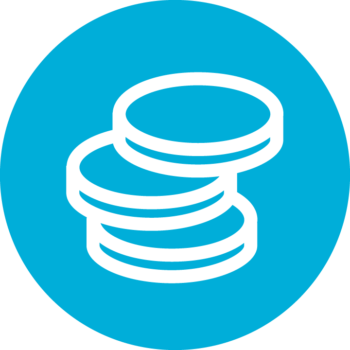 Blue coins icon