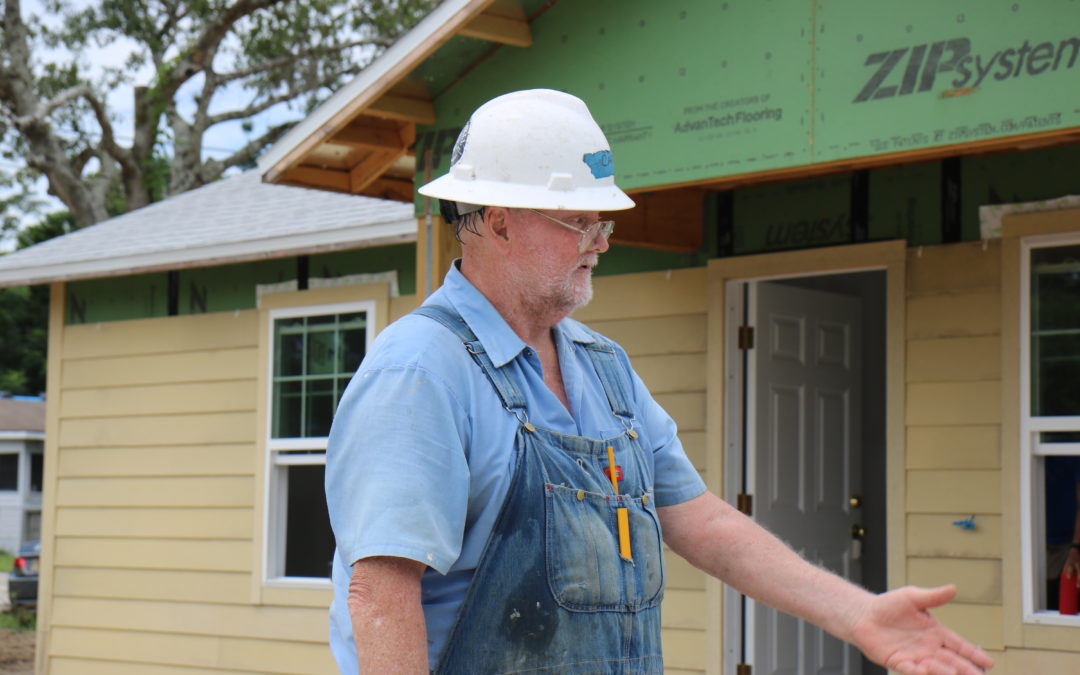 Crew leader Cary at a Habitat build site